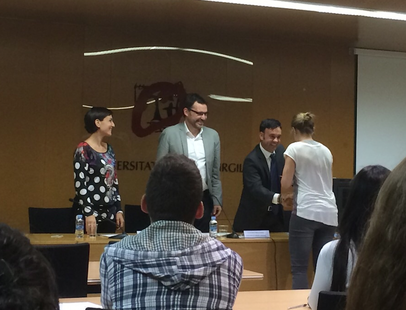 Reconocimiento al mejor trabajo de final de máster a una investigadora de la Cátedra