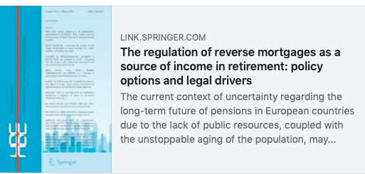 Publication of a paper on reverse mortgages