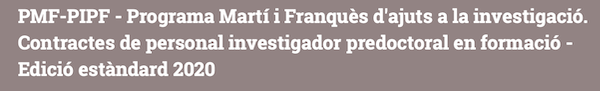 Martí i Franquès research grants programme