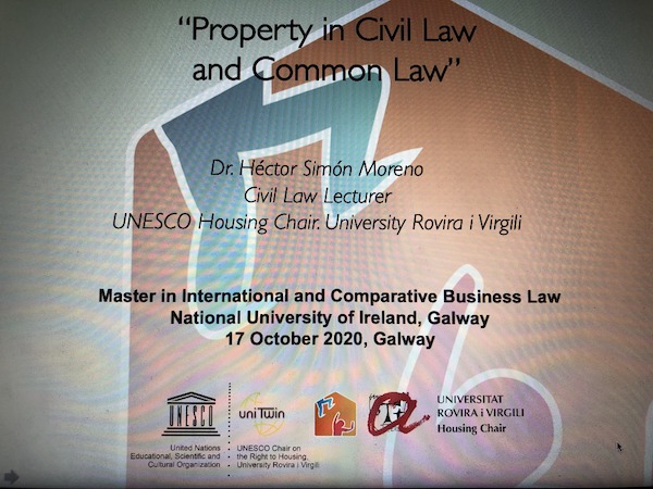 Participación en el LLM International & Comparative Business Law, National University of Ireland