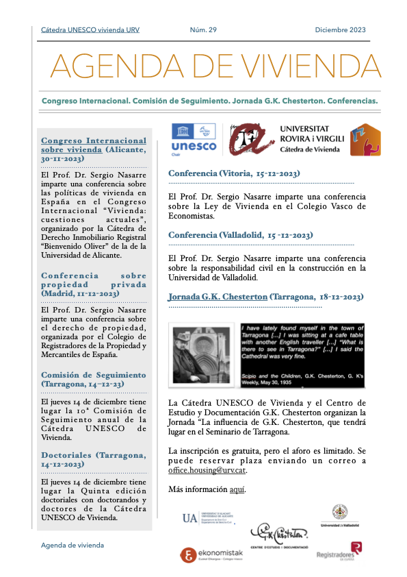 Agenda of the Chair