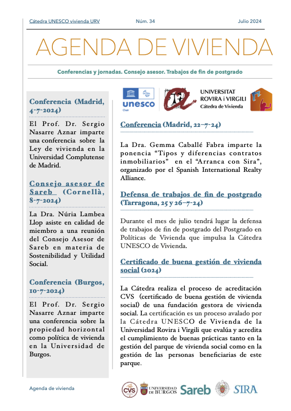 Agenda of the Chair