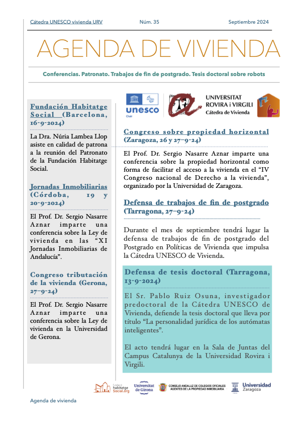Agenda of the Chair
