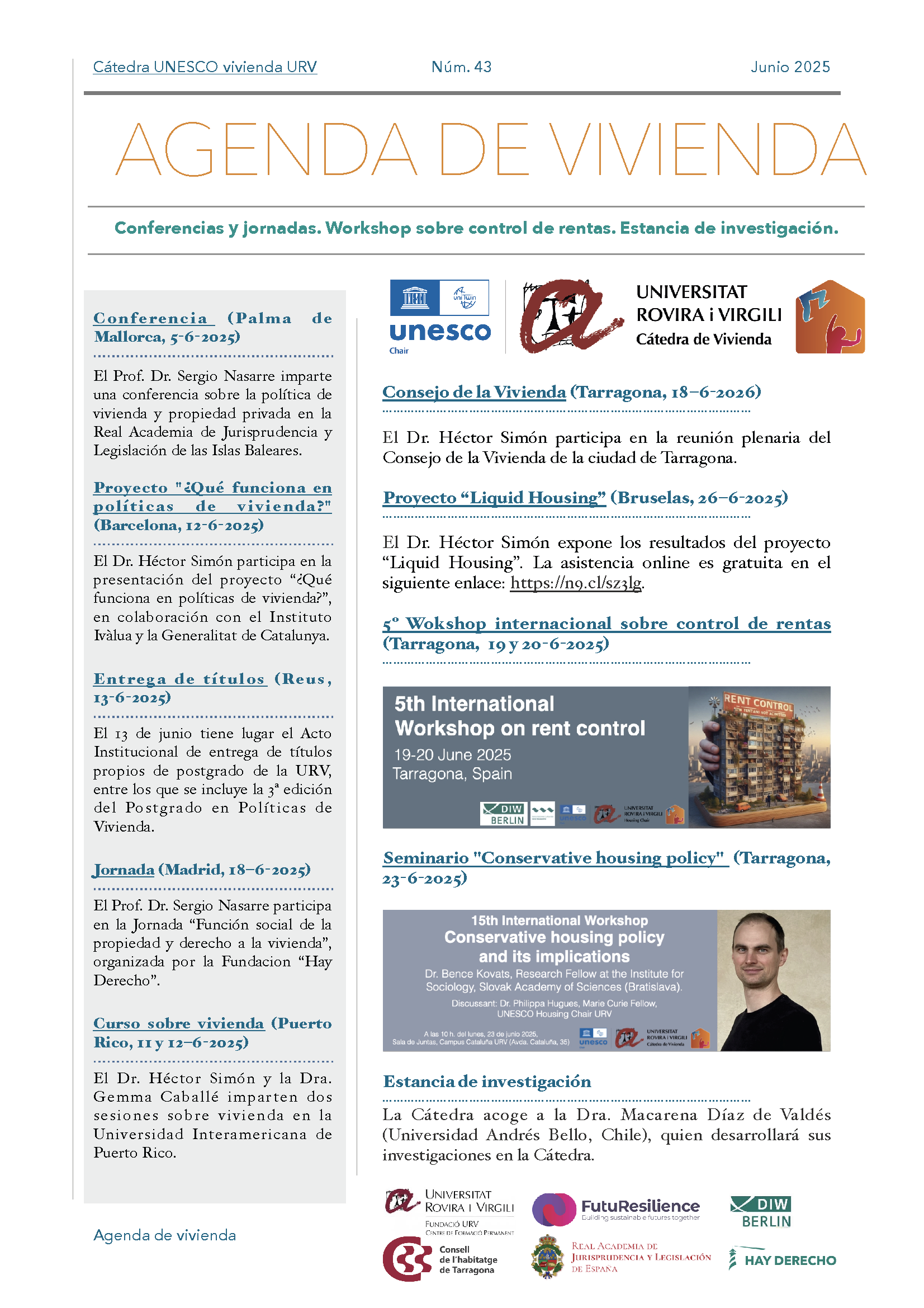Agenda of the Chair