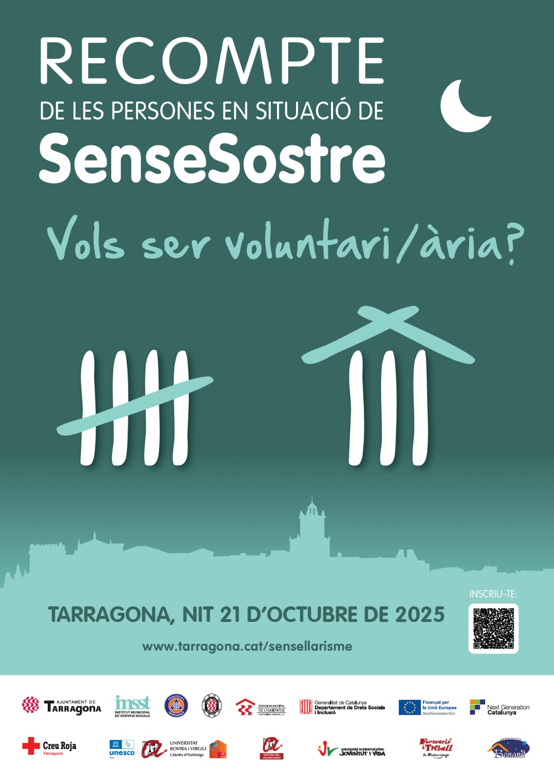 Count of homeless people in Tarragona