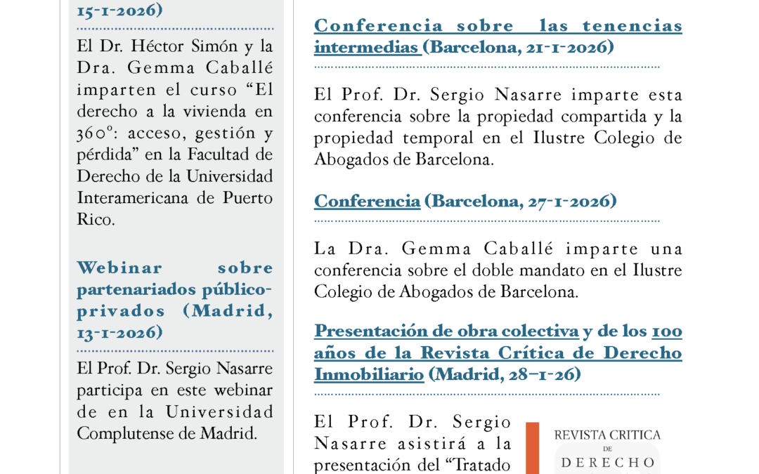 Agenda of the Chair