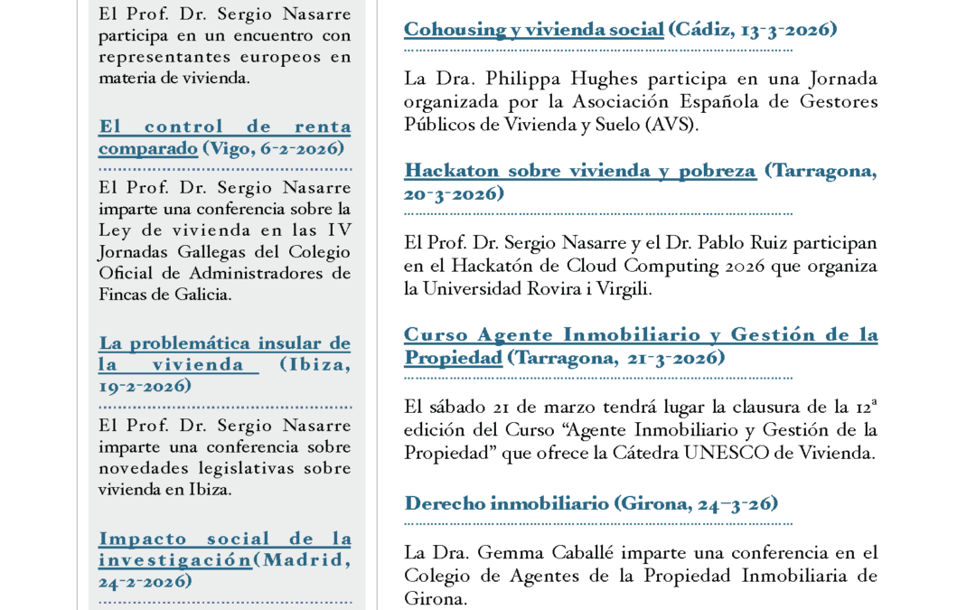 Agenda of the Chair