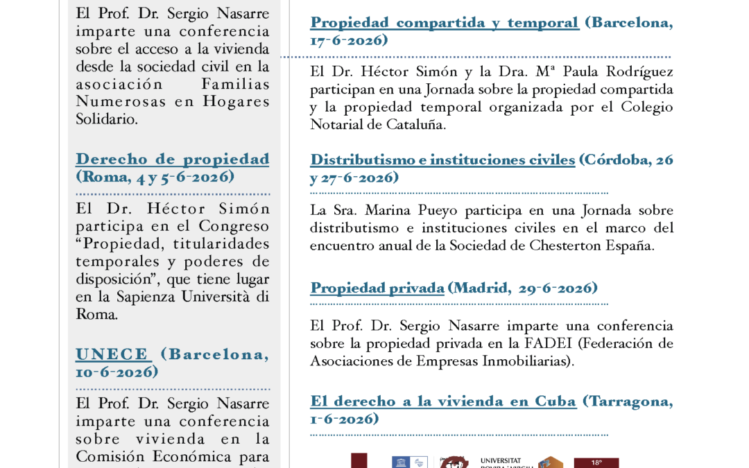 Agenda of the Chair